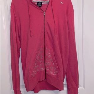 Oversized pink and sequined hoodie